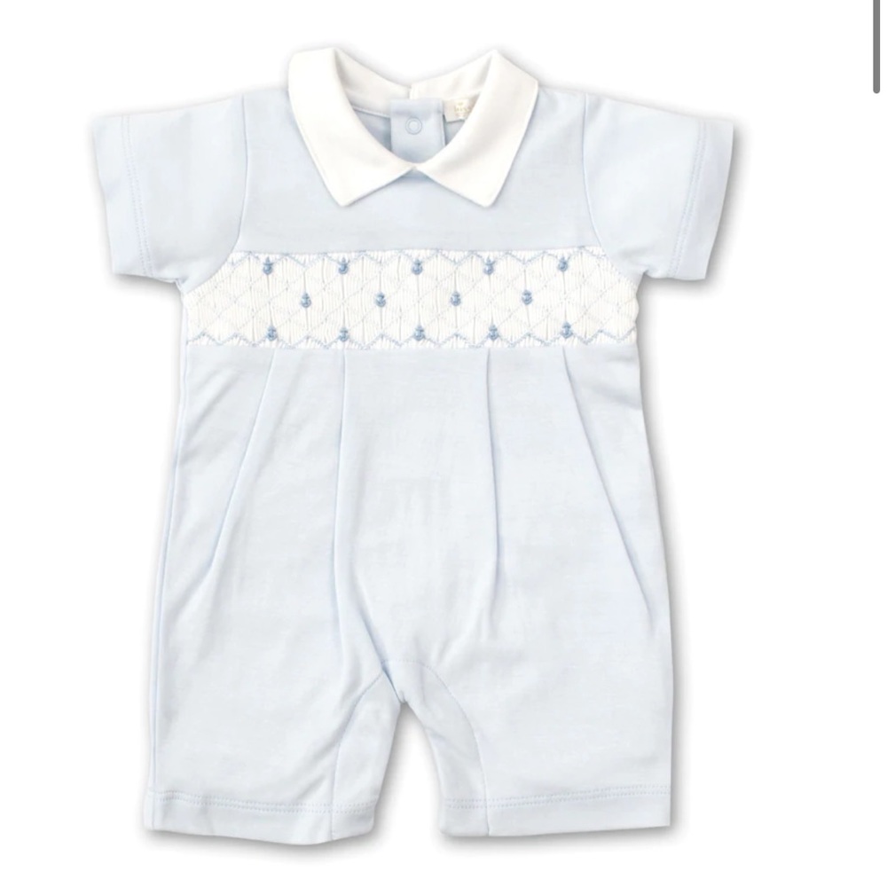 Kissy Kissy summer anchors short playsuit nautical one piece hand smocked